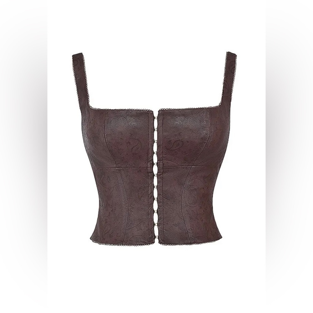 ❌SOLD❌ Dante Brown Vegan Leather Corset